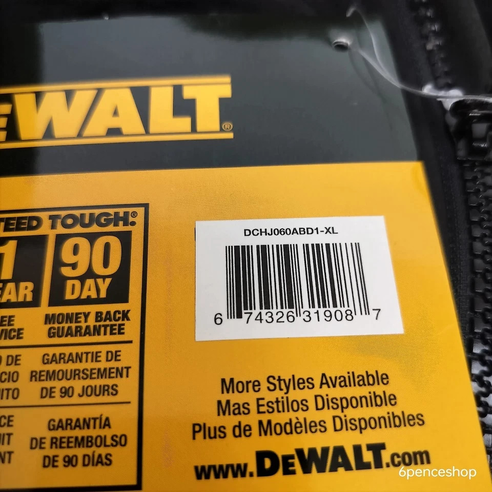 NEW!!! SMALL DEWALT DCHJ060ABD1-S Black Soft Shell Heated Work Jacket w/batt.