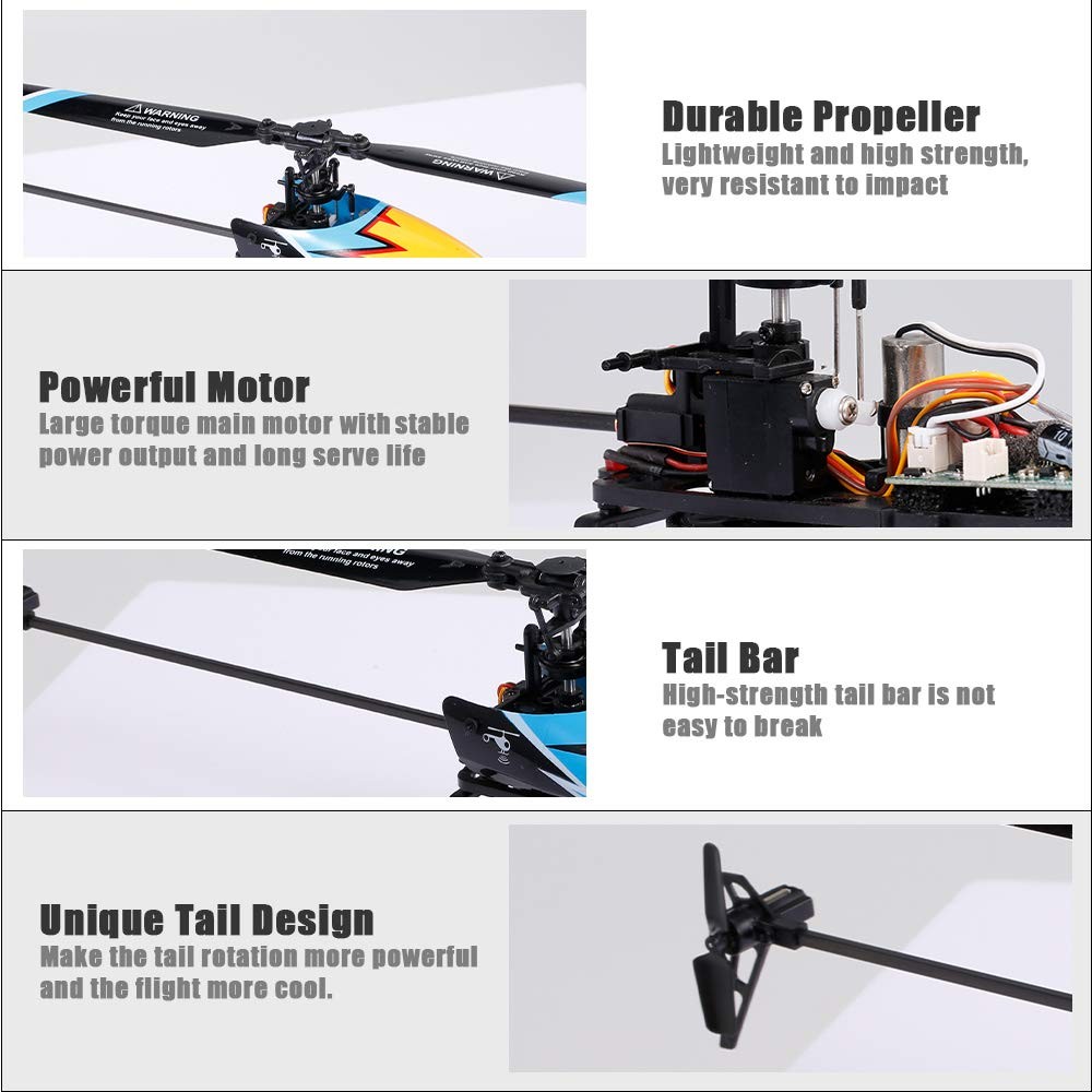 Orange Rc Helicopter With 6 Axis Gyroscope And Altitude Hold Function