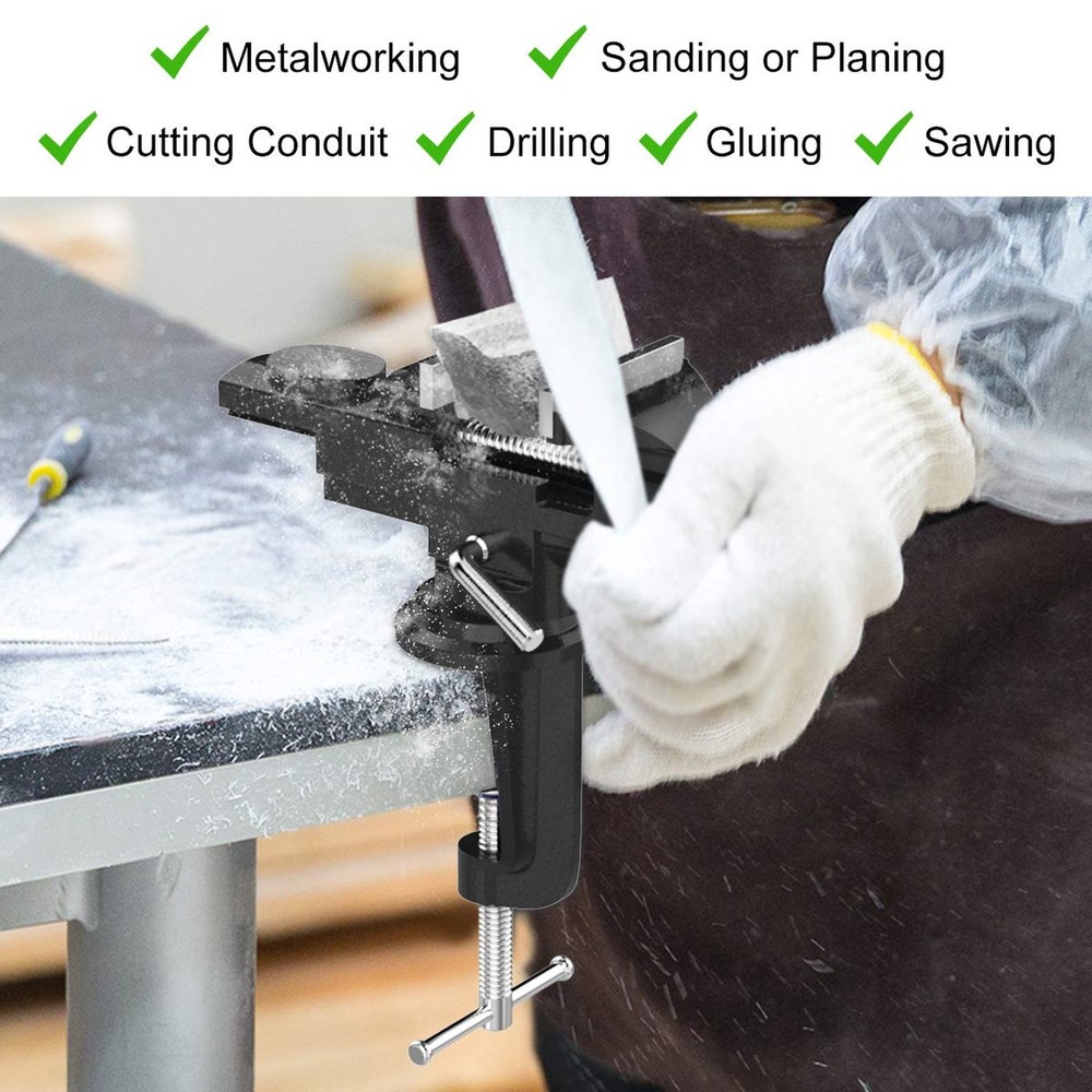 Housolution 3 Inch Universal Swivel Base Table Vise, 360°Rotating Bench Cla