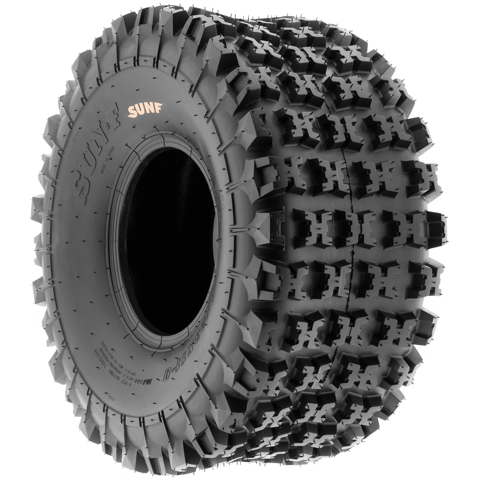 Set of 4, 21x7-10 & 20x11-9 Replacement ATV UTV 6 Ply Tires A027 by SunF