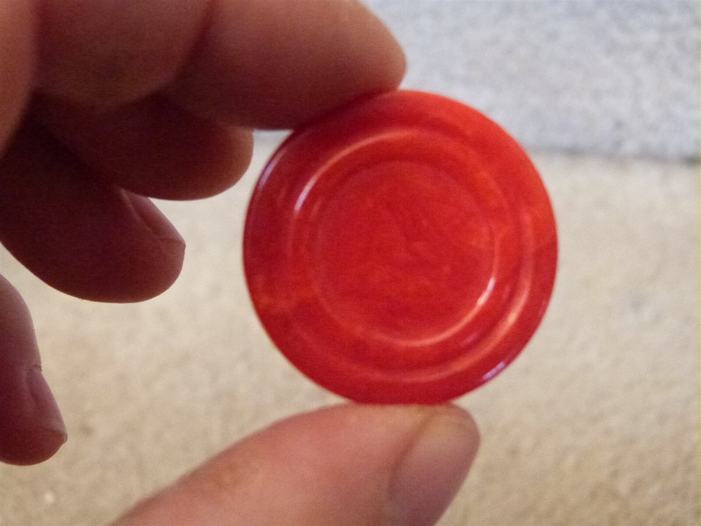 VTG Turned BAKELITE Replacement Backgammon Piece SWIRL RED 1.2"