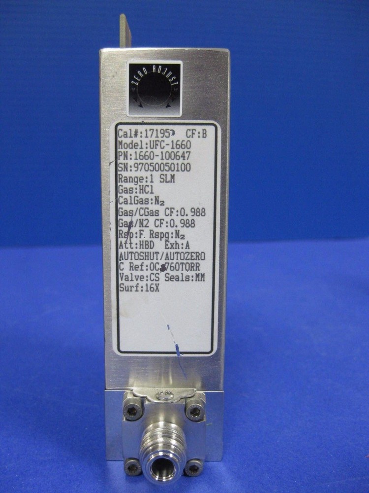 UNIT UFC-1660 Mass Flow Controller, HCl, 1 SLM, Used