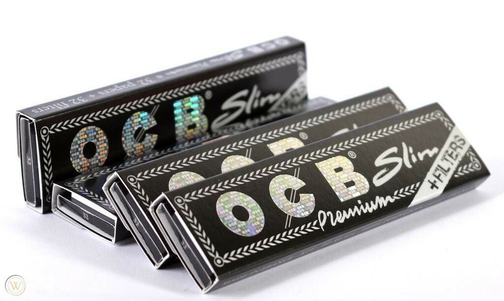 OCB Premium Black King Size Slim Plus Filter Tips Rolling Papers 32 Booklets