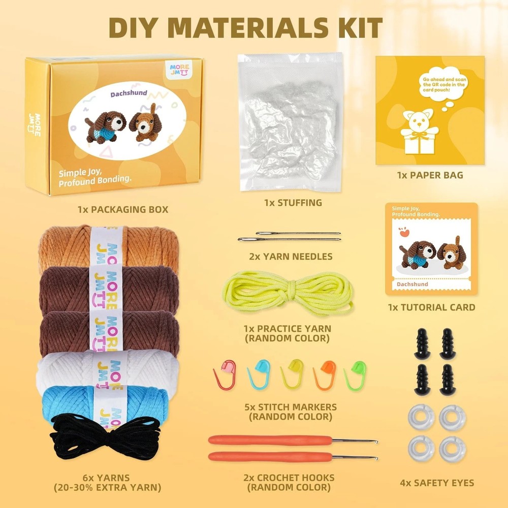 Crochet Kit for Beginners, Learn to Crochet, Include Easy Knitting Soft Yarn,
