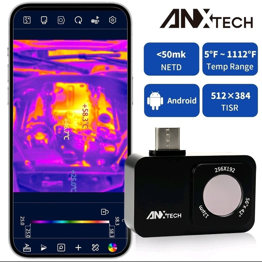 ANXTECH Thermal Image Camera TISR Resolution 512x384 Infrared Camera for Android