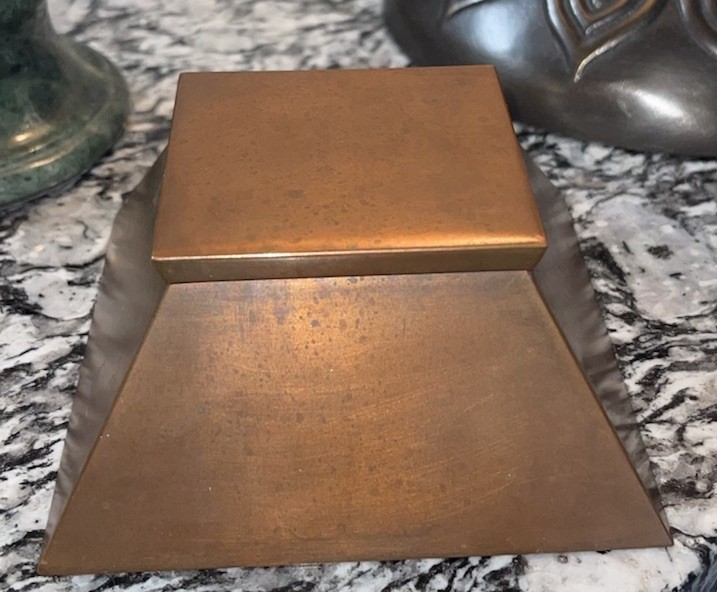 Vintage Pyramid Inkwell - Two-Tone Copper - Gilt Well