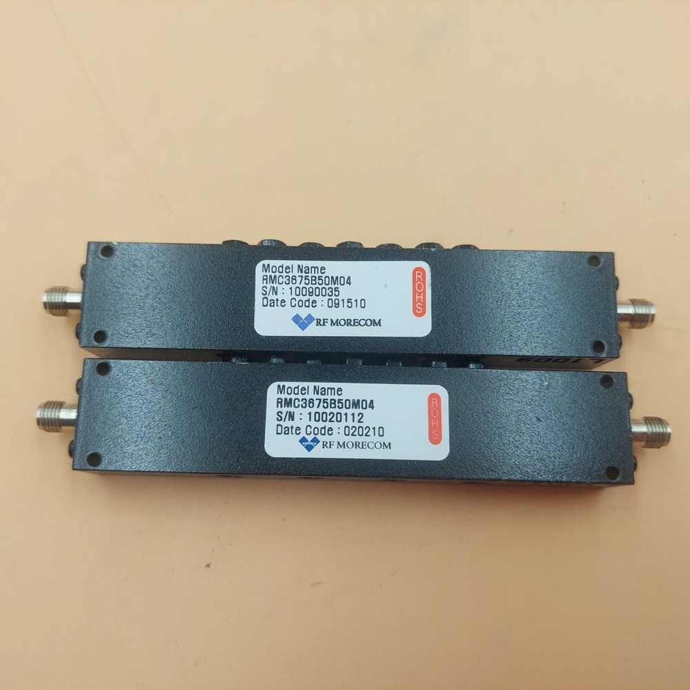 2 UNITS LOT RF MORECOM Microwave RMC3675B50M04 Filter