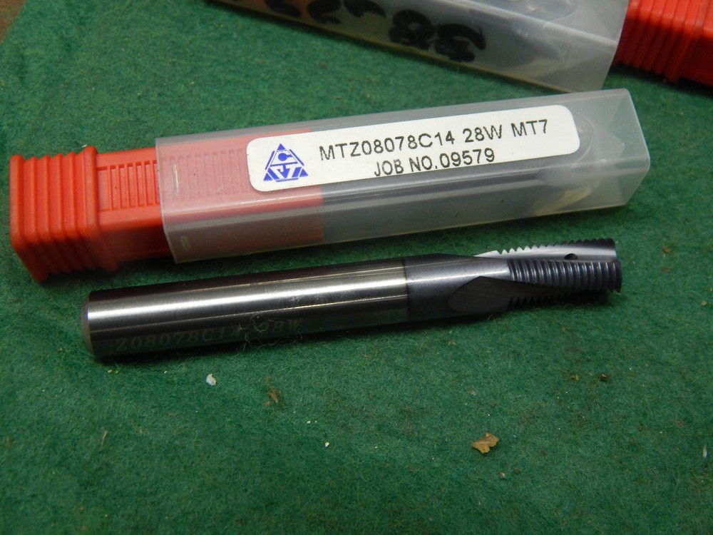 SCT Solid Carbide Coolant Through TiAlN 3-Flute Thread Mill 28W MT7
