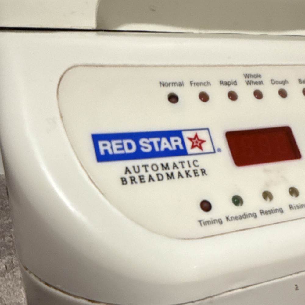 Red Star Automatic Breadmaker Electric White Timer LCD Display Multiple Programs