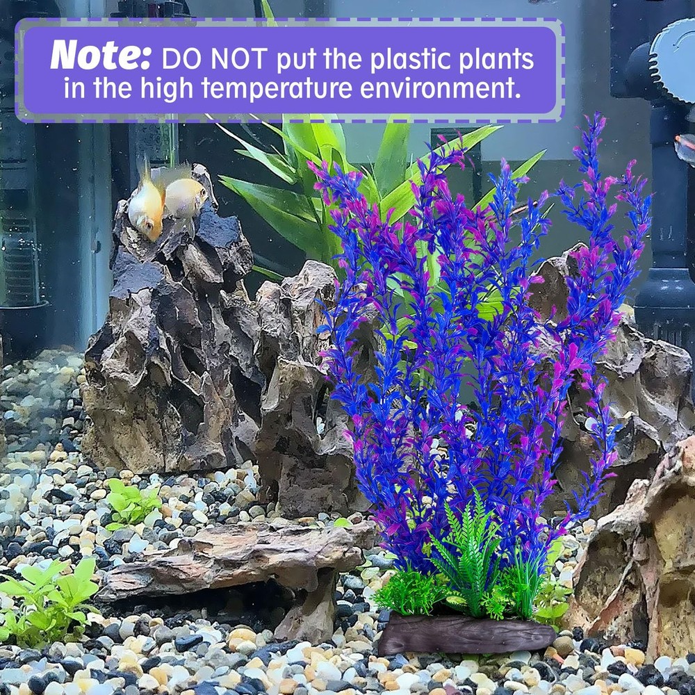 Hamiledyi Aquarium Plastic Plants Decor Artificial Fish 20.4 in, D
