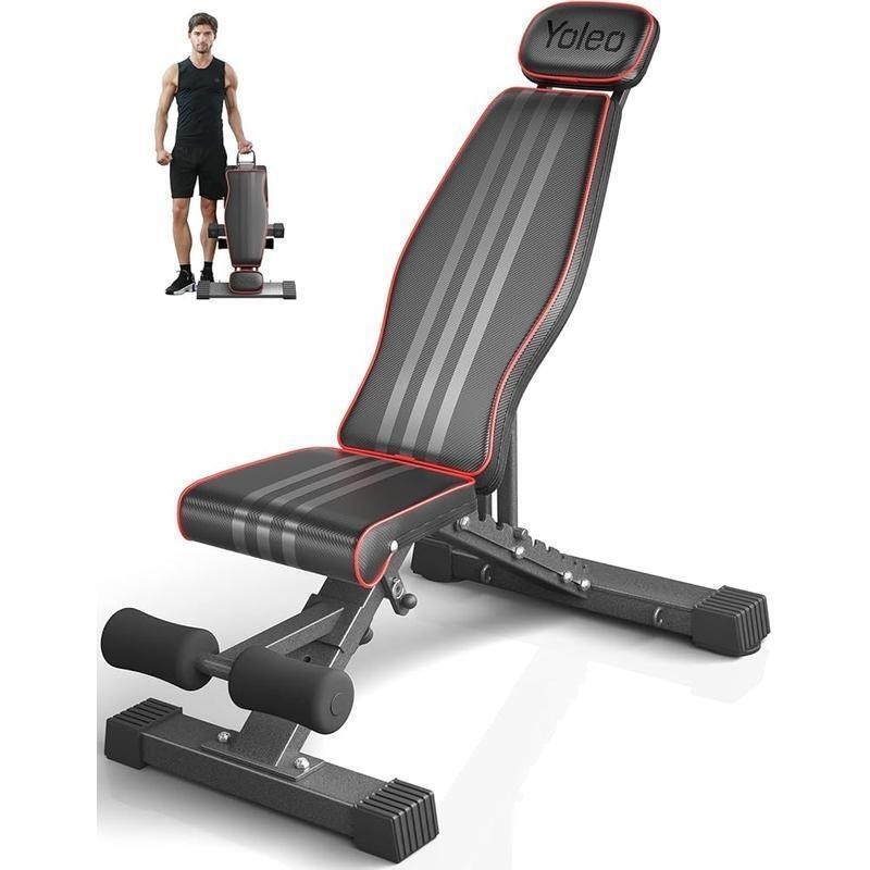 Adjustable Weight Bench 660LB Foldable Workout Bench Incline Decline Flat Bench
