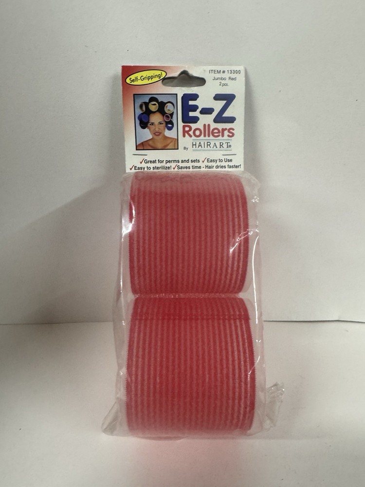 2 Pack E-Z Rollers Self Gripping ,Perms & Set Easy To Use 2 Packs Jumbo Red