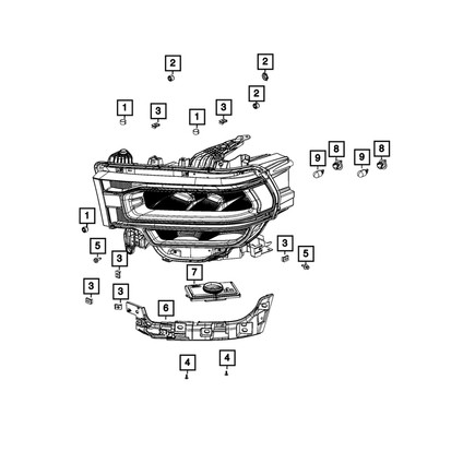 Headlight Fastener Clip Mopar 68448972AA
