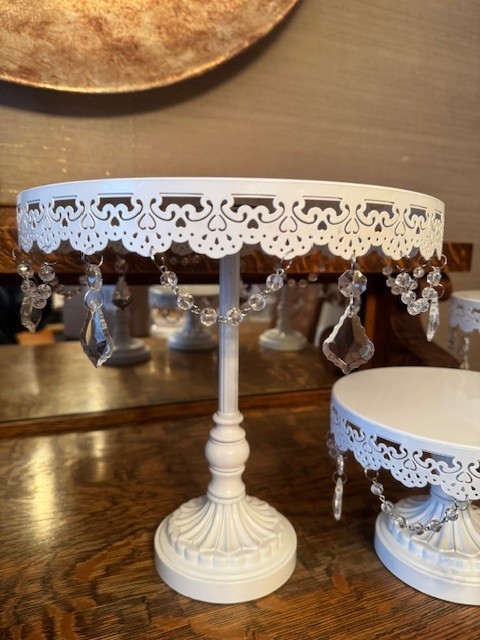Three-Piece White Dessert Display Set: