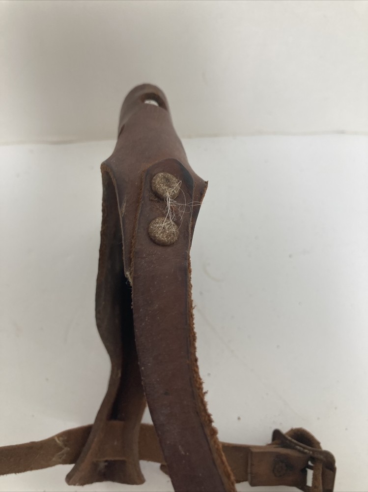 Vintage Thick Leather Dog Muzzle Large - XLarge adjustable strap