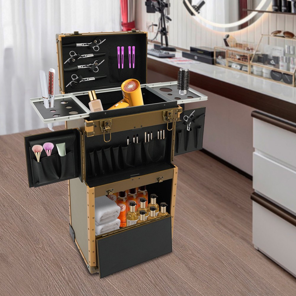 Professional Rolling Makeup Train Case Makeup Storage Organizer Cosmetic Trolley