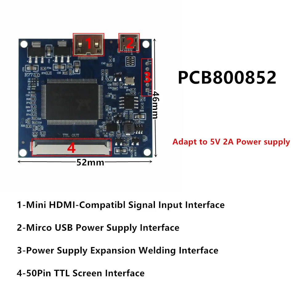 9 Inch AT090TN12 LCD Screen Display Driver Control Board Mini HDMI-Compatible