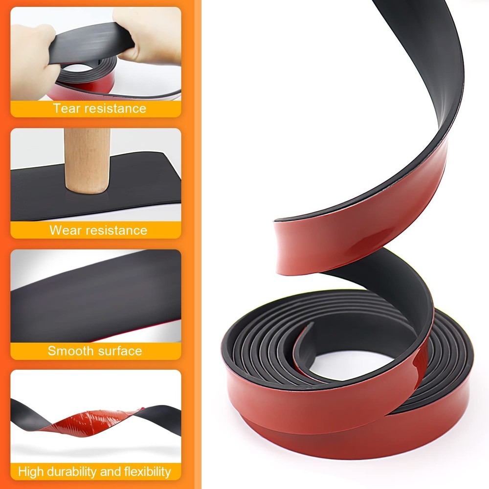 Adhesive Rubber Strips Neoprene Rubber Sheet, Solid Sheets Rolls for Pads, Cr...