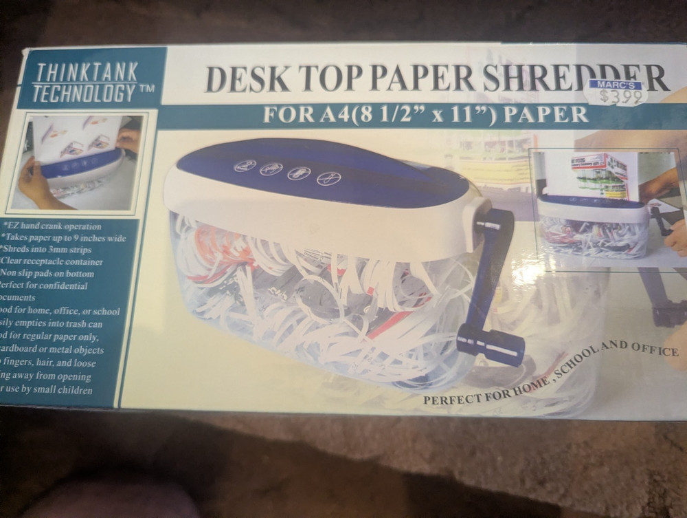 manual desktop paper Shredder 2 pages at once