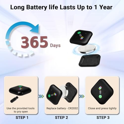 Dual-System Bluetooth Tracker for iOS or Android Key Black - 2 Pack