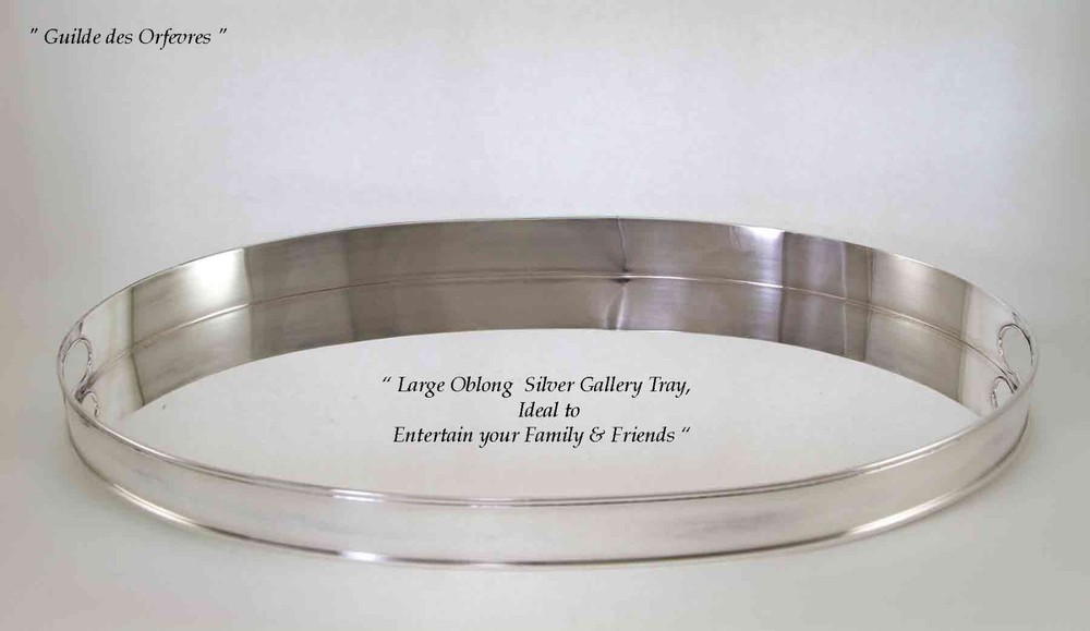 Large Silver Gallery Tray Large  26 in. Quality Silver