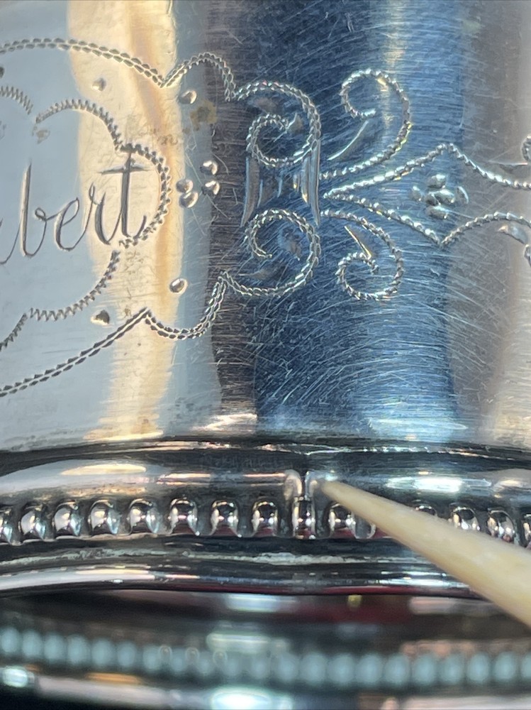800 Sterling Silver Napkin Ring Name Engraved “Herbert”