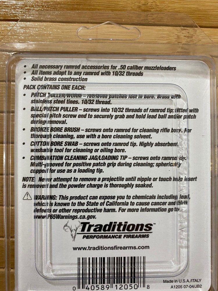 Muzzleloader Accessories, Traditions .50 Caliber Ramrod Accessory Pack