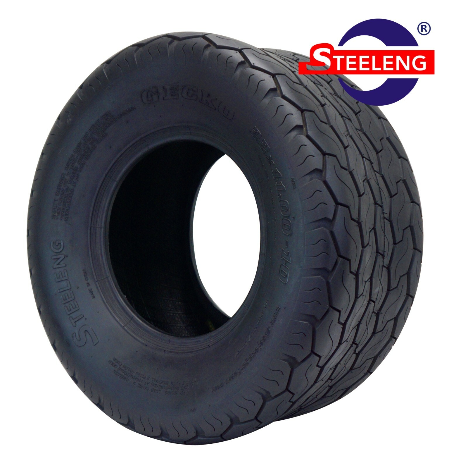 GOLF CART 10" BLACK STEEL WHEELS and 22x11-10 GECKO STREET/TURF TIRES x4