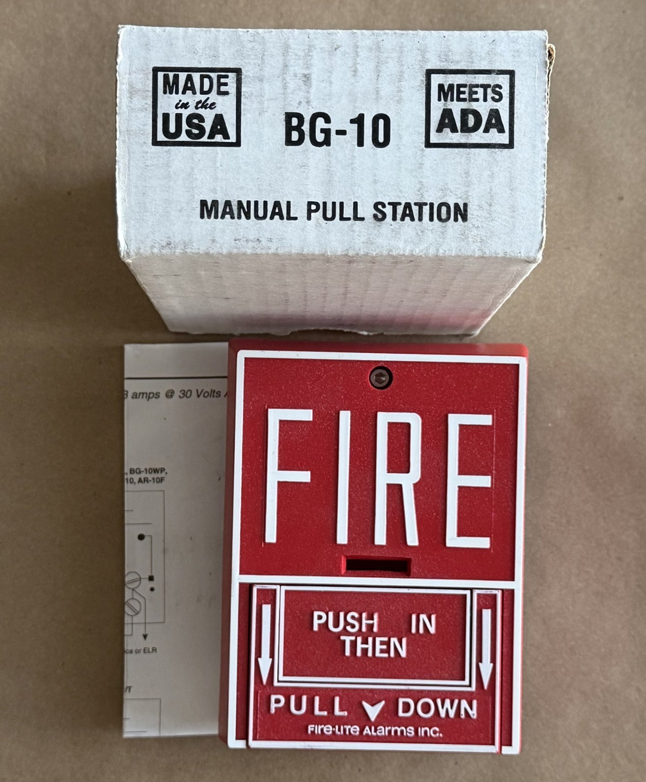 Fire-Lite BG-10 Fire Alarm Pull Station NEW