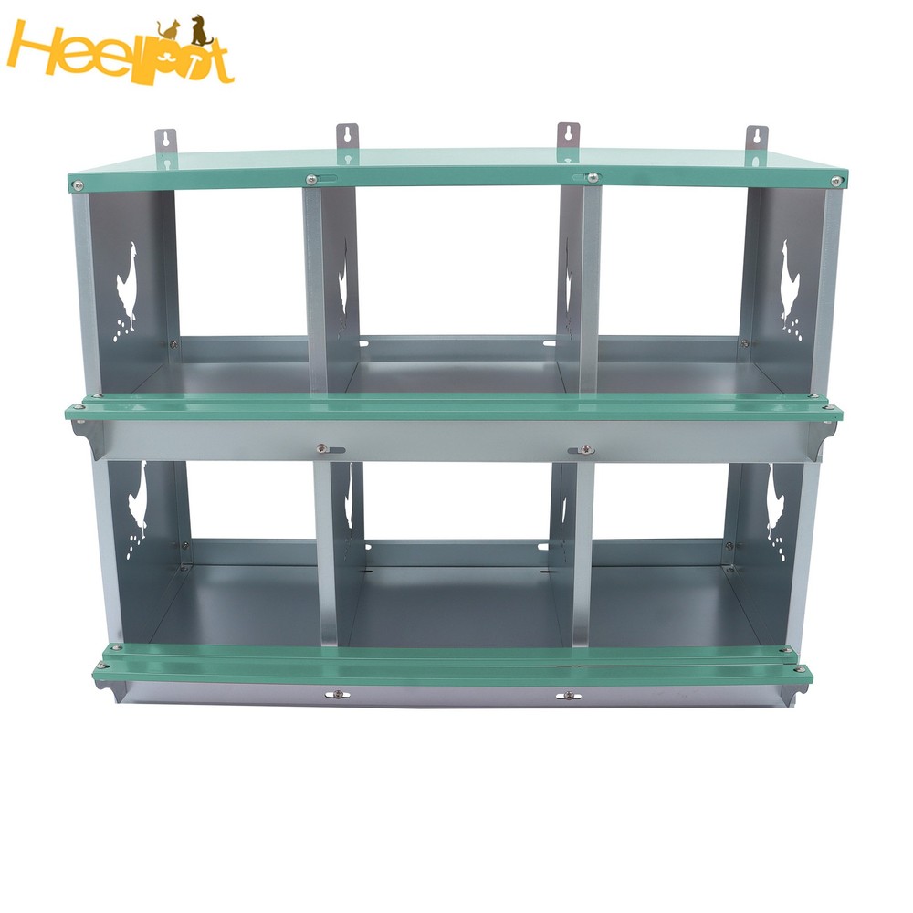 Green 6 Compartments Chickens Egg Laying Box High Quality Materials Nesting Box