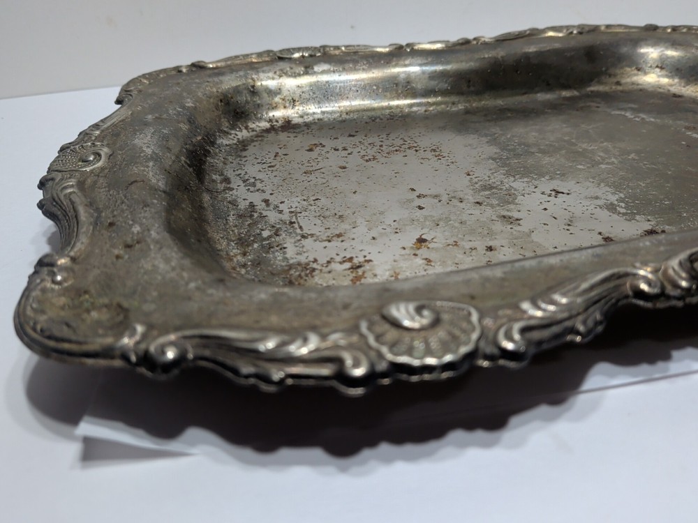 ✨VINTAGE✨ Silverplate Raised Scroll Design Raised Tray Platter