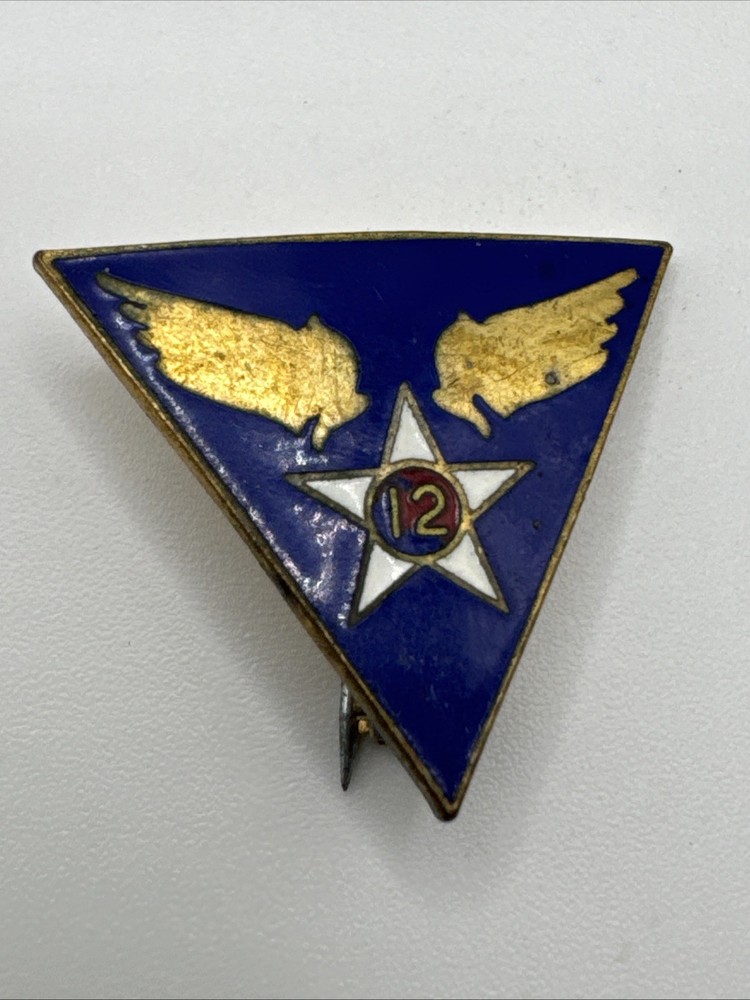 WWII 12th Air Force DI Unit Crest Pin PATCH TYPE