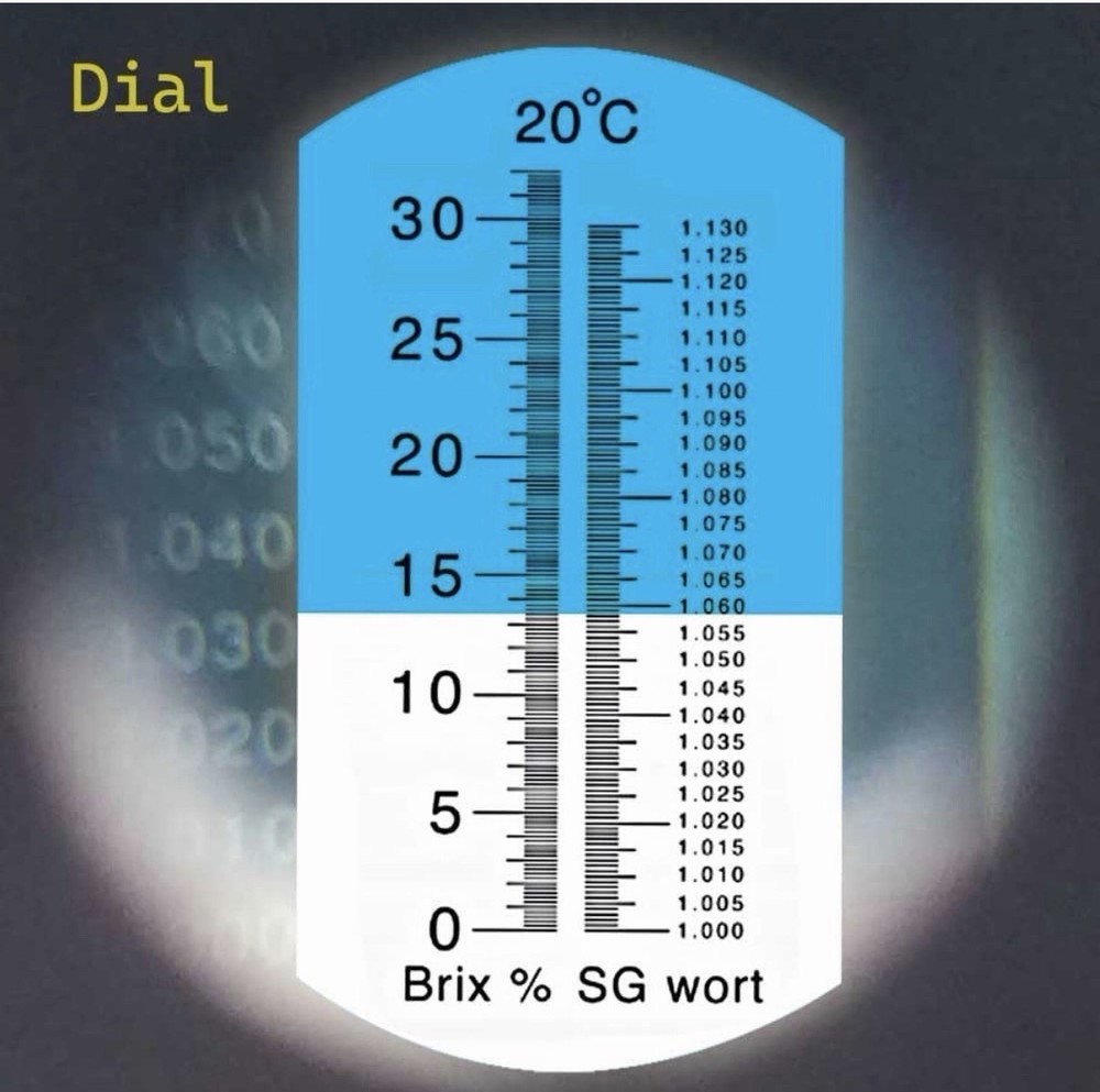 Brix Refractometer with ATC, Dual Scale - Specific Gravity & Brix, Hydrometer in