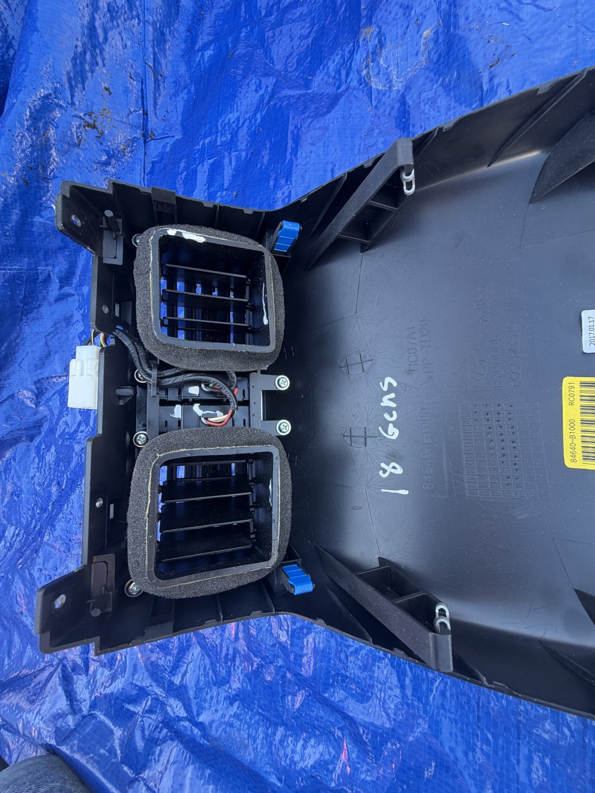 17-20 Hyundai Genesis G80 Center Console Back Trim Air Vent OEM