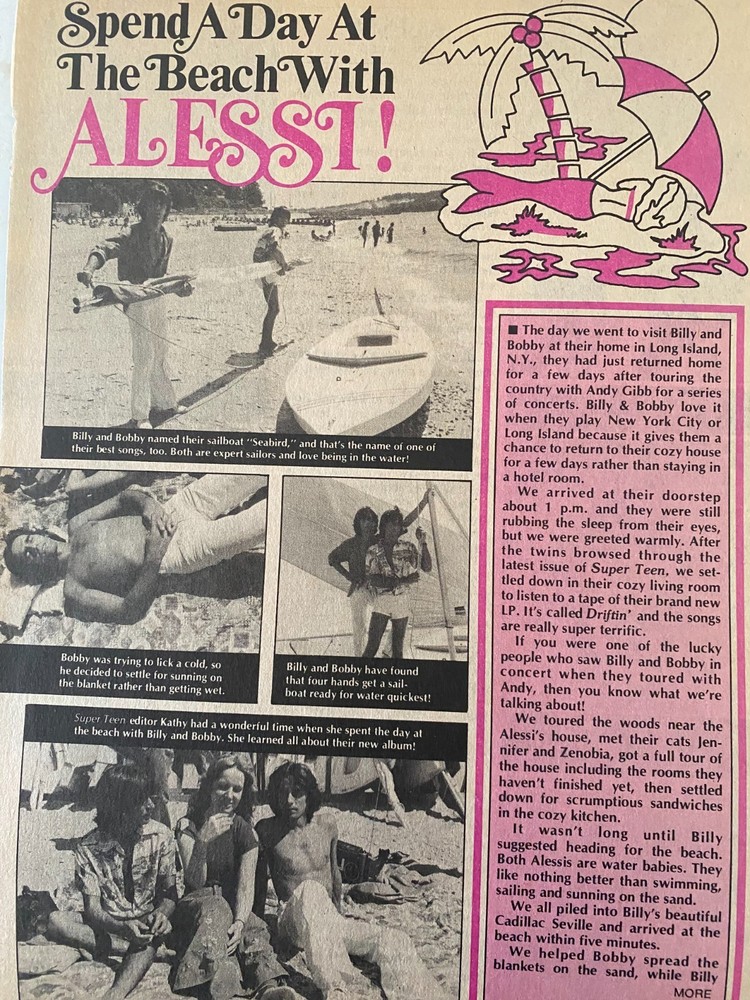 Billy and Bobby Alessi, Brothers, Twins, Alessis, Full Page Vintage Clipping