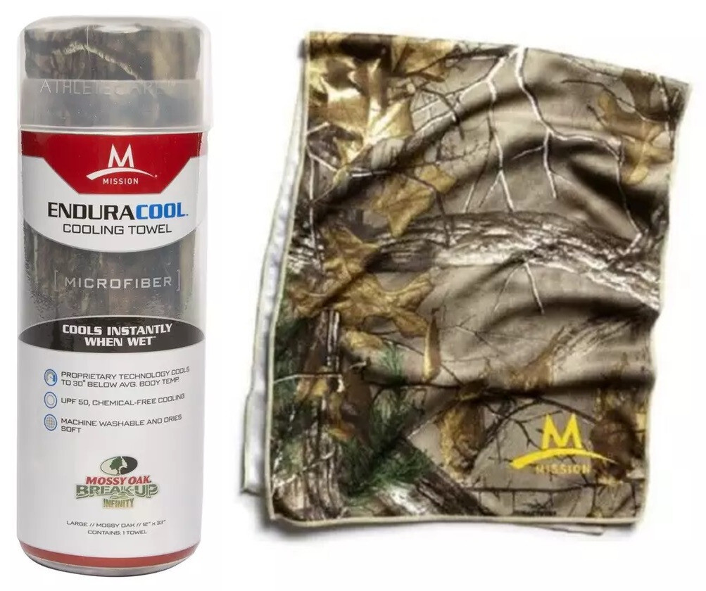MISSION ENDURACOOL Cooling Towel Large Microfiber -12"x33" Mossy Oak Color, NIB