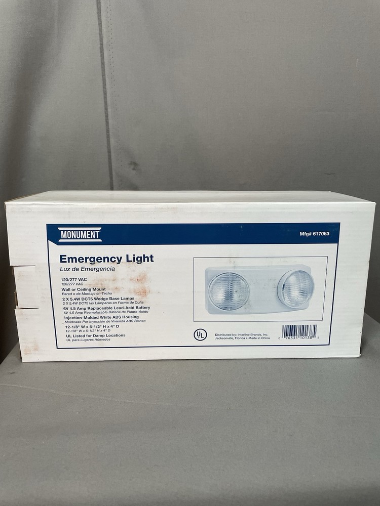 Monument 617063 Wall/ Ceiling Mount 2 Head Emergency Light