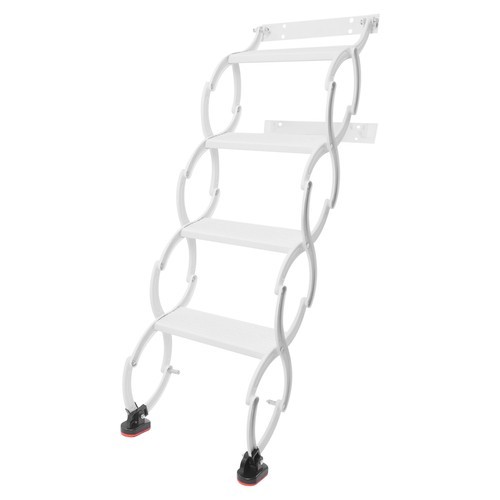Attic Loft Pull Down Ladder 4 Step Wall Mounted Retractable Folding Stairs 39.4"
