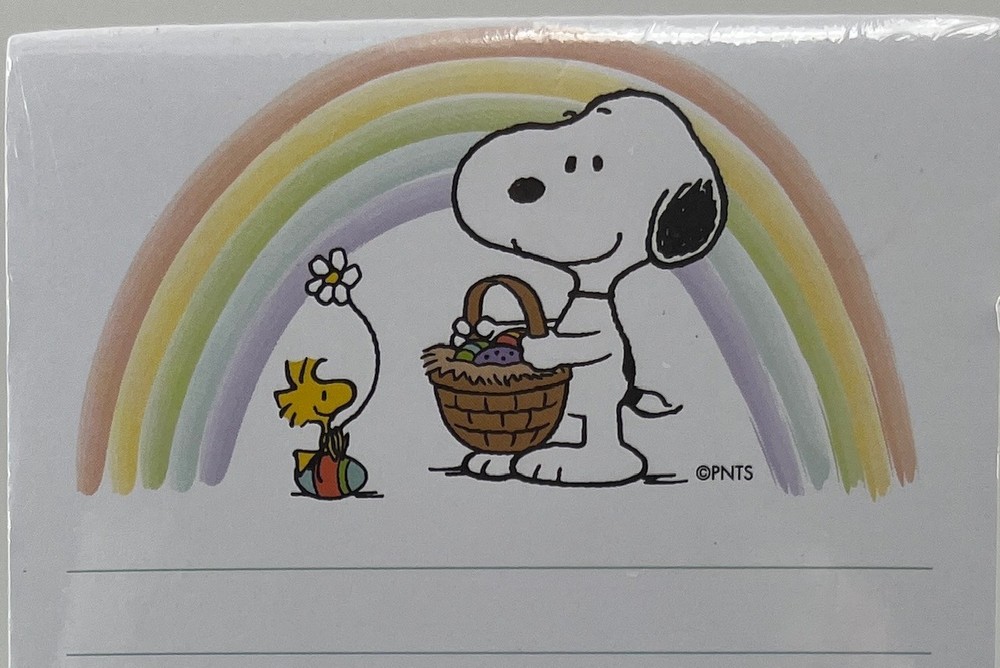 Peanuts - Snoopy and Woodstock Easter Basket Rainbow Note Pad / Task List