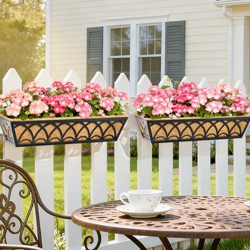 Railing Planter Box Window Boxes Planters - Pack Deck Railing Planter 30 Inch 2