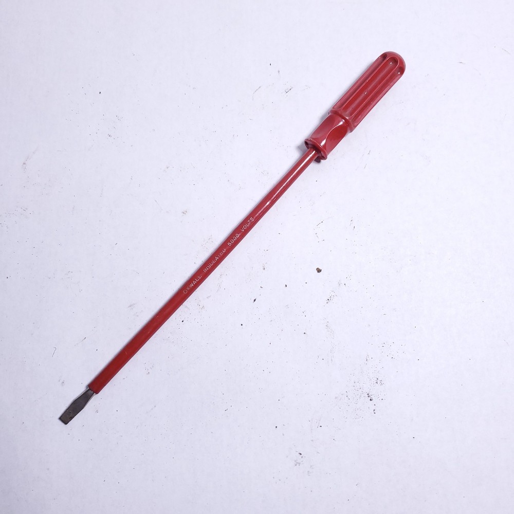 Oxwall Insulated 5000V 8" Flat/Slotted Screwdriver