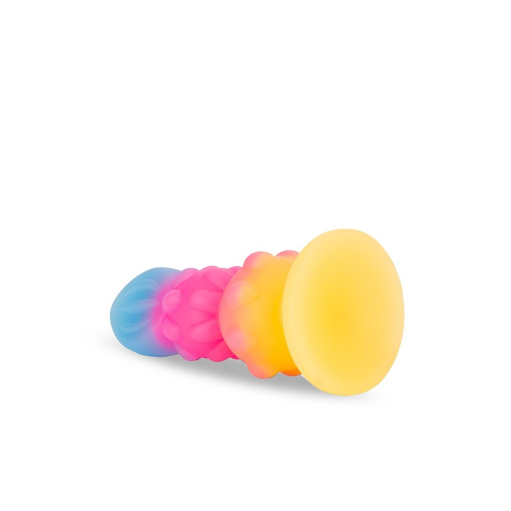 Soft Squeezable Glow in the Dark Silicone Beaded Bumpy Anal Butt Plug Small