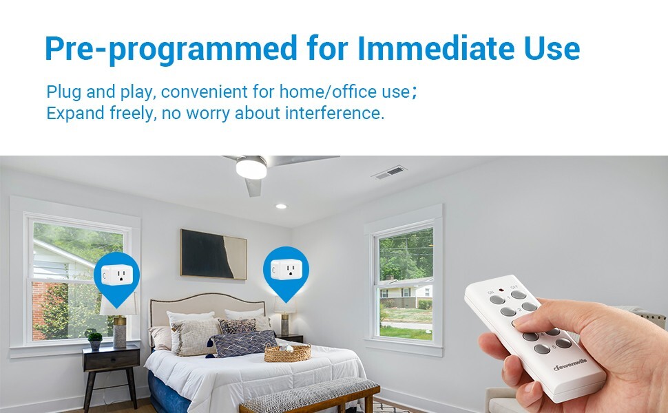 DEWENWILS Wireless Remote Control Outlet,Remote Light Switch,2 Remote 5 Outlets