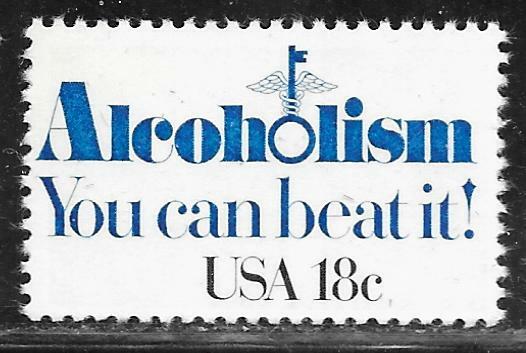 Scott#: 1927 - Alcoholism 18¢ 1981 Single Stamp MNHOG