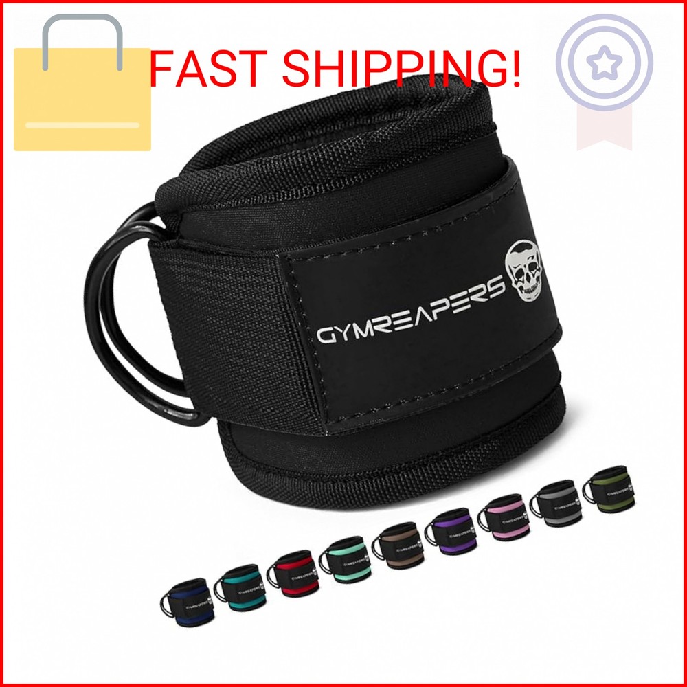Gymreapers Ankle Straps (Pair) For Cable Machine Kickbacks, Glute Workouts, Lowe