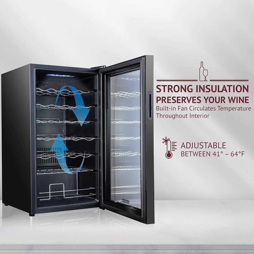 12 Bottle Compressor Wine Cooler Refrigerator Energy Efficient Lock Freestanding