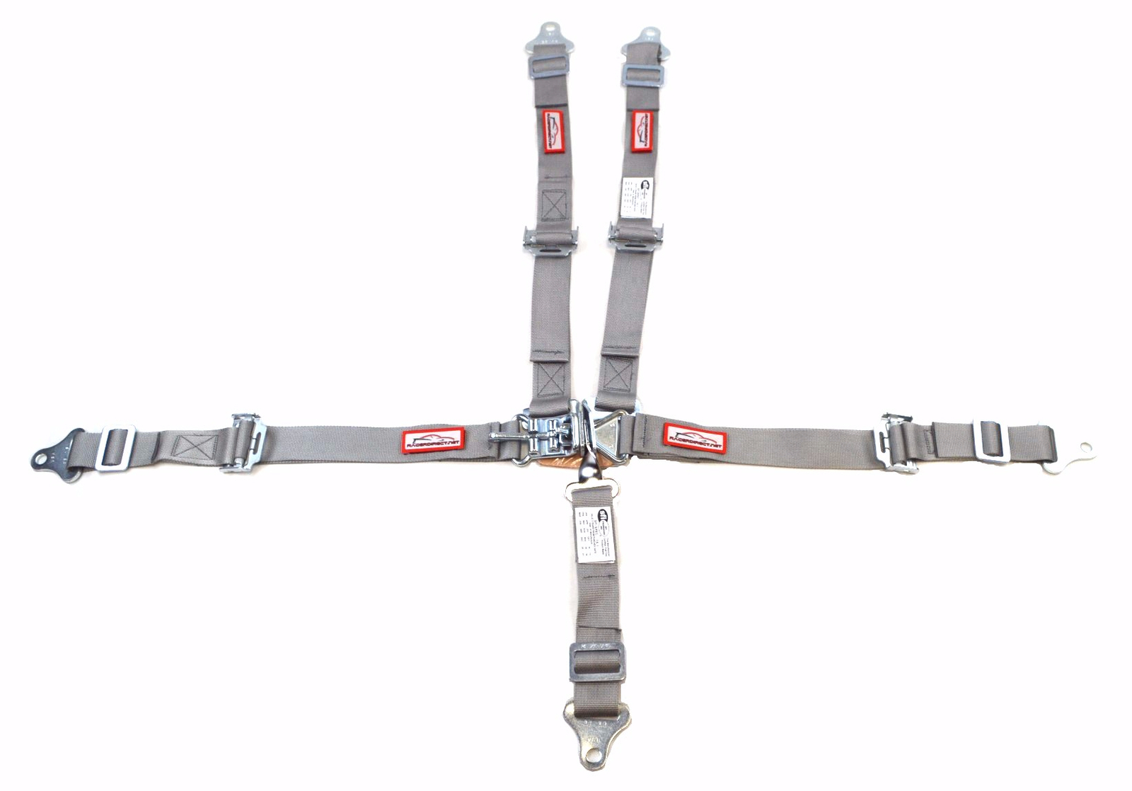 YOUTH RACING HARNESS SFI 16.1 5 POINT LATCH & LINK ROLL BAR MOUNT BELT GRAY