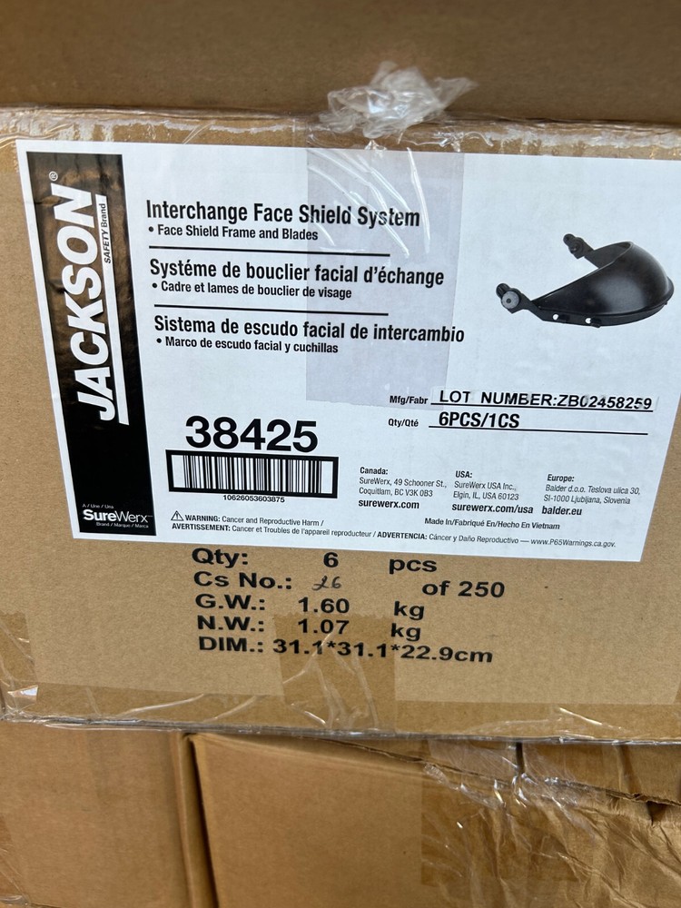 6x Jackson Hard Hat Interchange Face Shield System Frame & Blades 38425 welding