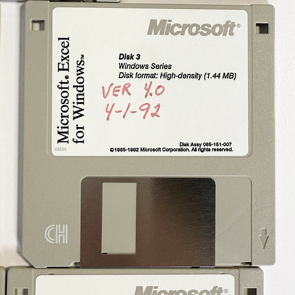 Microsoft Excel for Windows 4.0 Upgrade Version 3.0 Vintage Software READ ALL