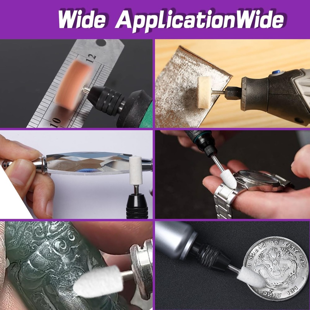 80Pcs Buffing Wheels Kit With 2Pcs Compound Compatible With Dremel Rotary Too...